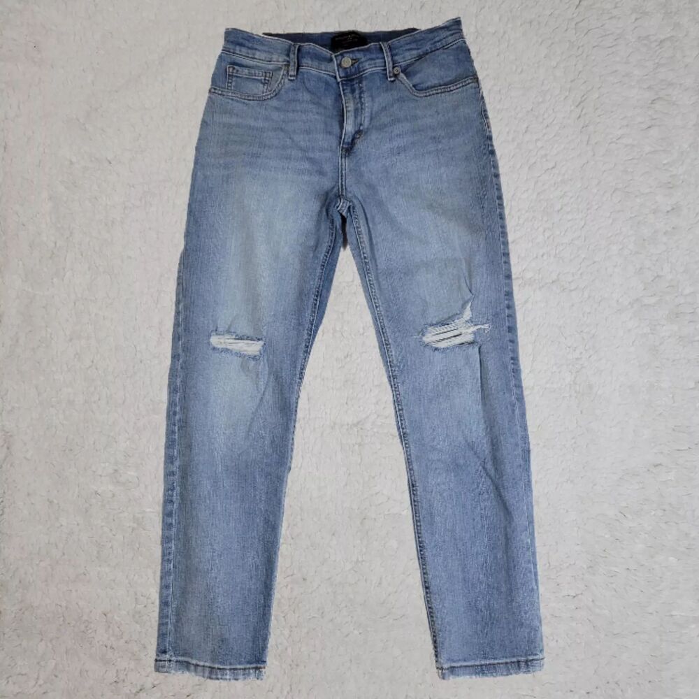 Banana Republic High Rise Girlfriend Jean Ripped Distressed Straight 27/4
